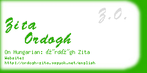 zita ordogh business card